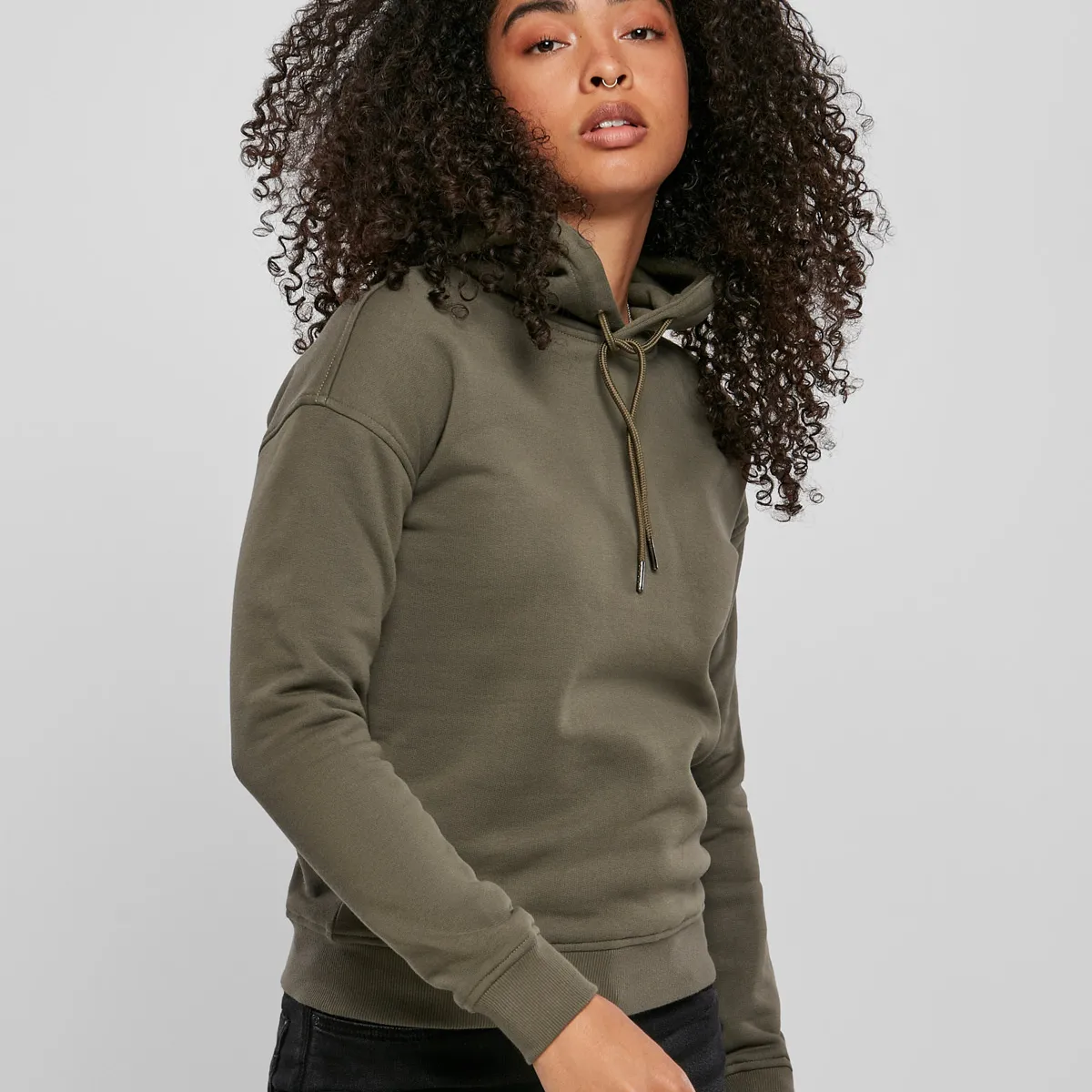 Urban Classics Dame Økologisk Hoodie Oliven