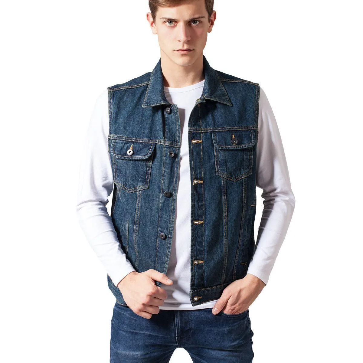 Urban Classics Denim Vest DenimBlå