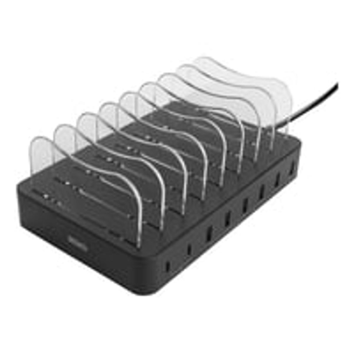 USB charging station 6x USB-A, 2x USB-C PD, total 75W, black