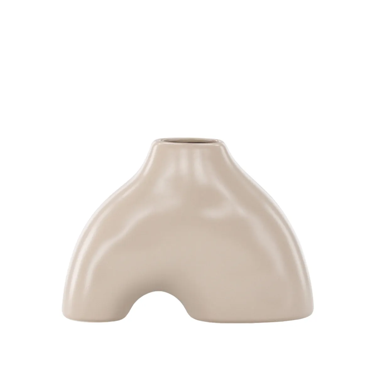 VENTURE DESIGN Kento vase - beige stentøj (21x8x15H)