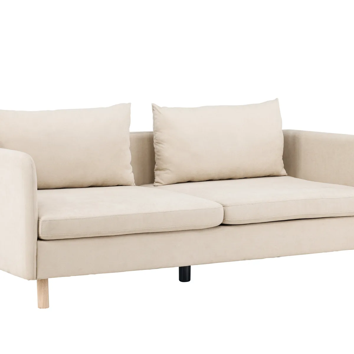 VENTURE DESIGN Zero 2 pers. sofa - beige polyester og natur gummitræ