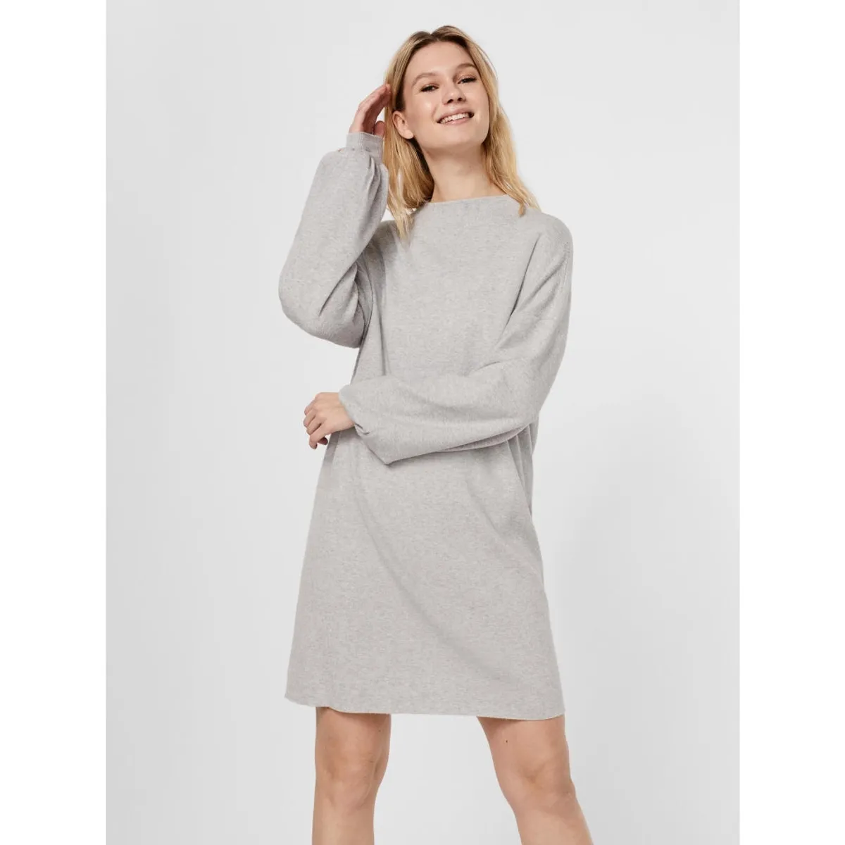 Vero Moda dame kjole VMNANCY - Light Grey Melange