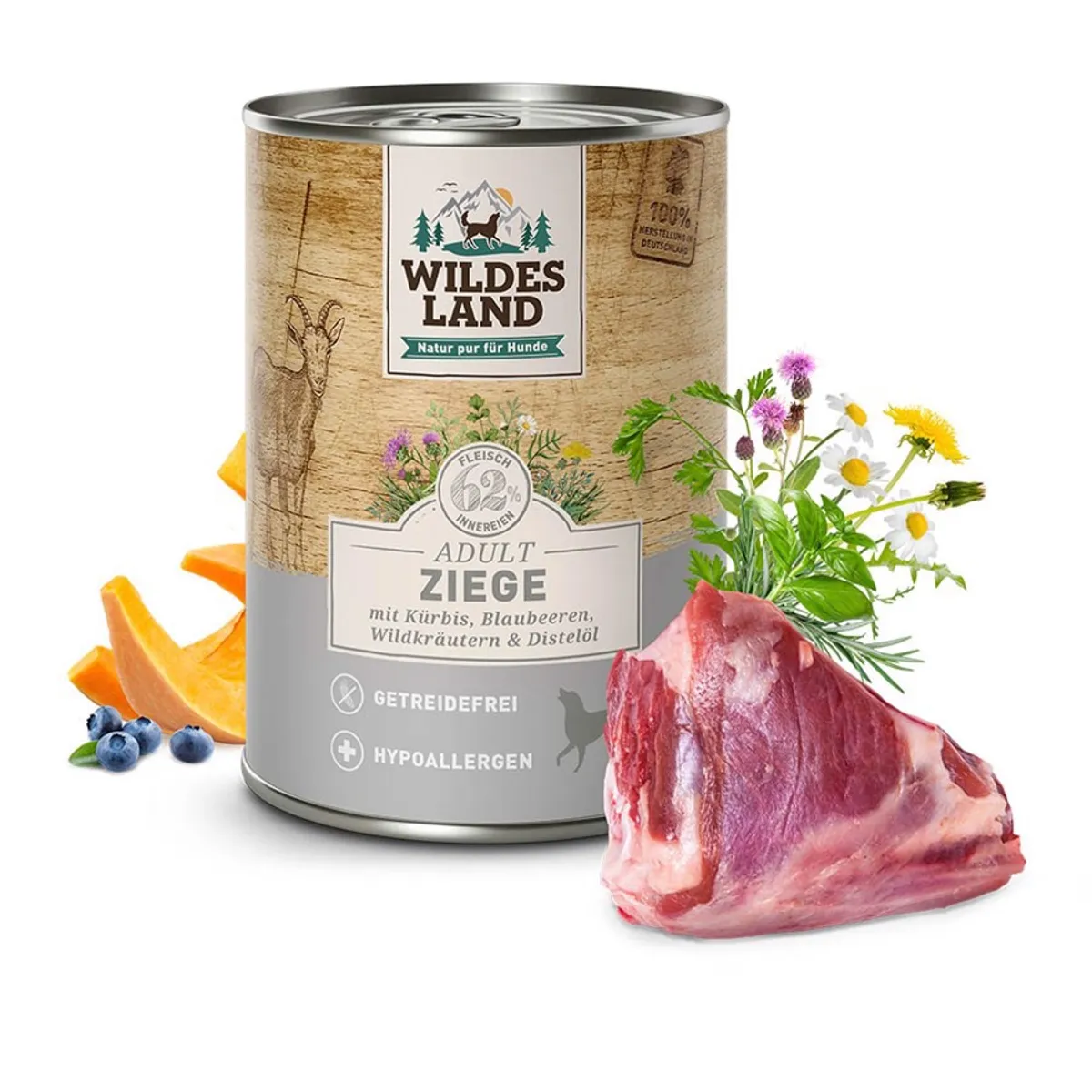 Wildes Land Classic Ged dåsemad til hunde, 400g