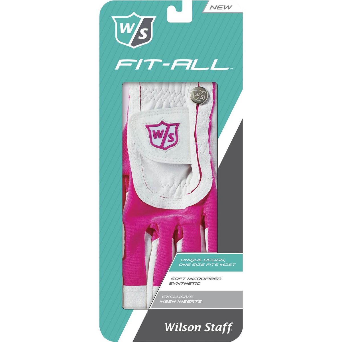 Wilson Staff Fit-All Syntetisk Dame Golfhandske - Hvid/Pink - Venstre - Str. Onesize