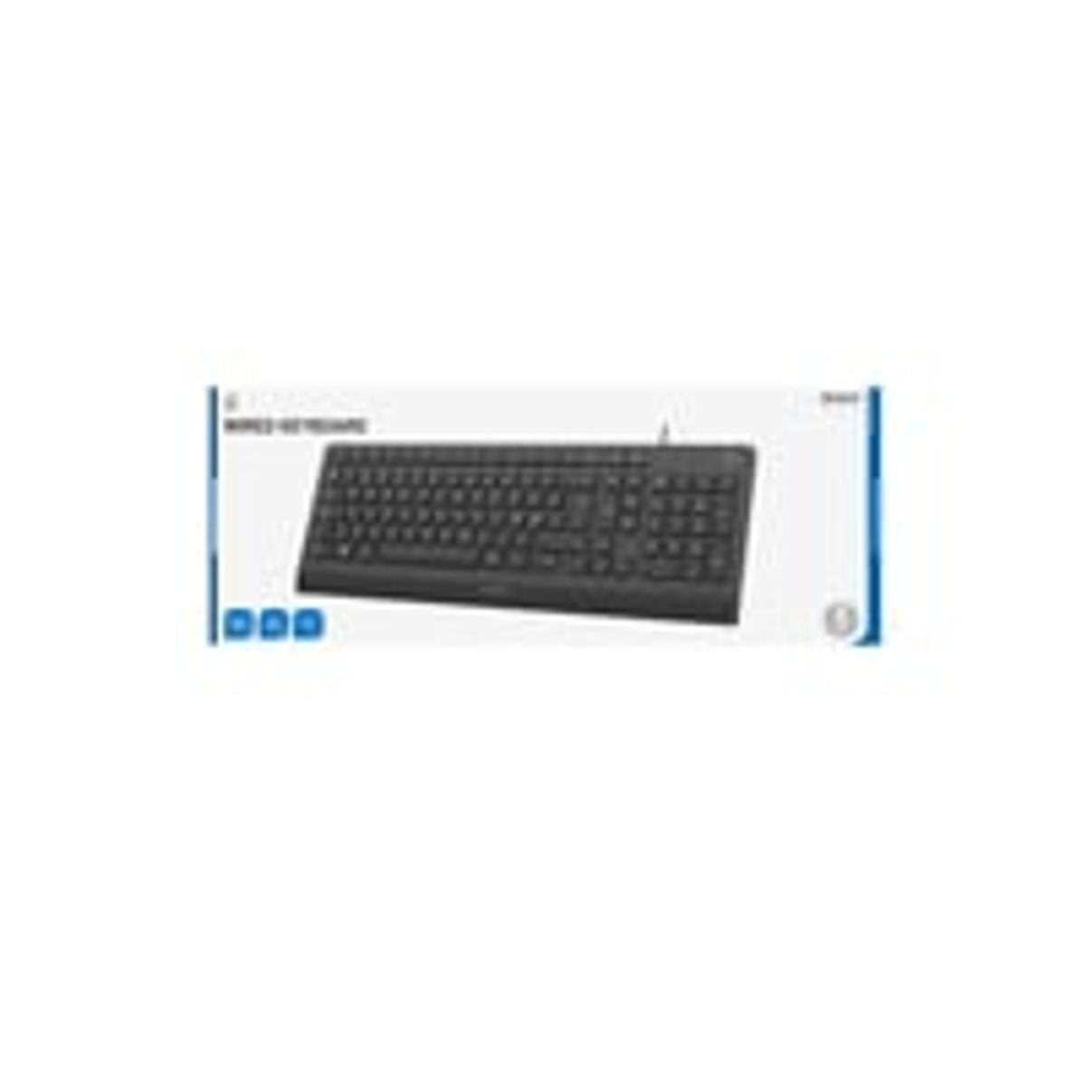 Wired, Full size, silent low-profile keyboard, Black