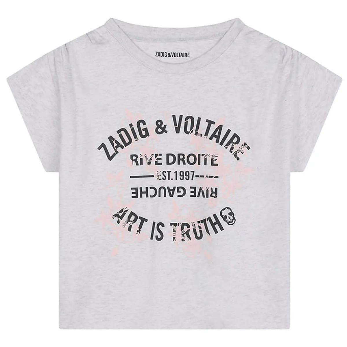 Zadig & Voltaire T-shirt - Lyesgråmeleret m. Print