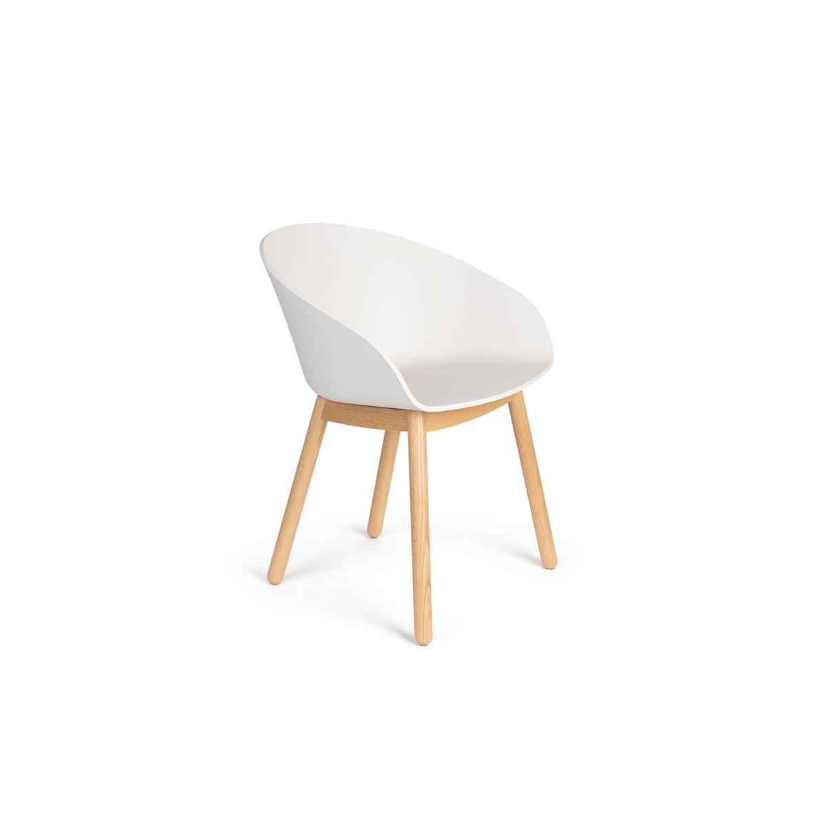 ZUIVER Armchair Void Oak Milk White