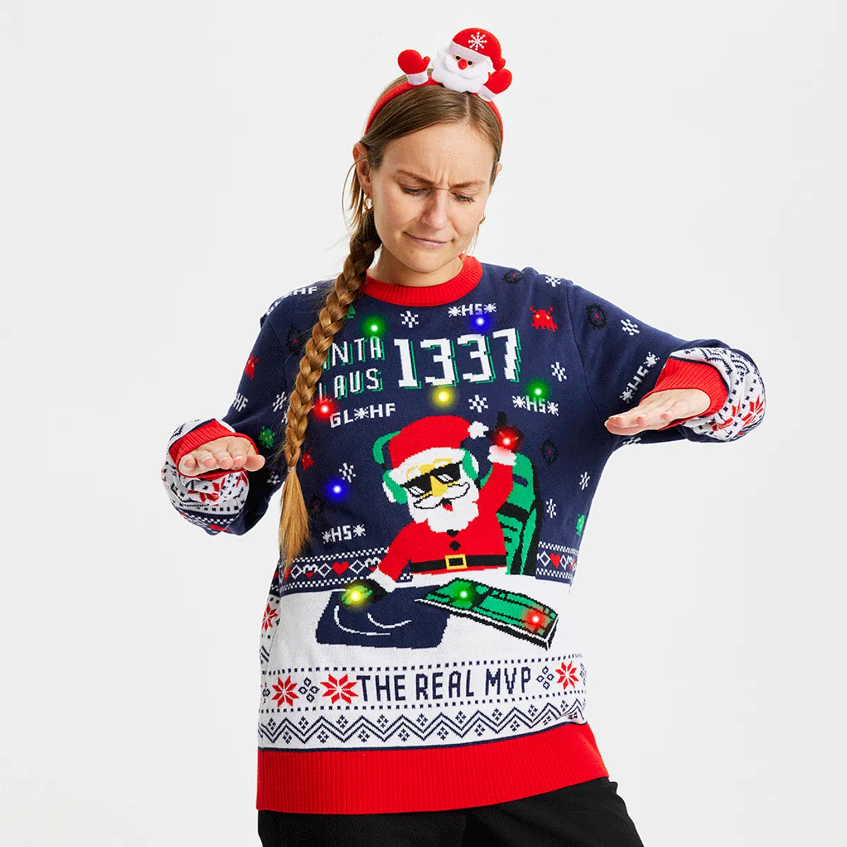 Årets julesweater: The Real MVP - dame / kvinder. Ugly Christmas Sweater lavet i Danmark