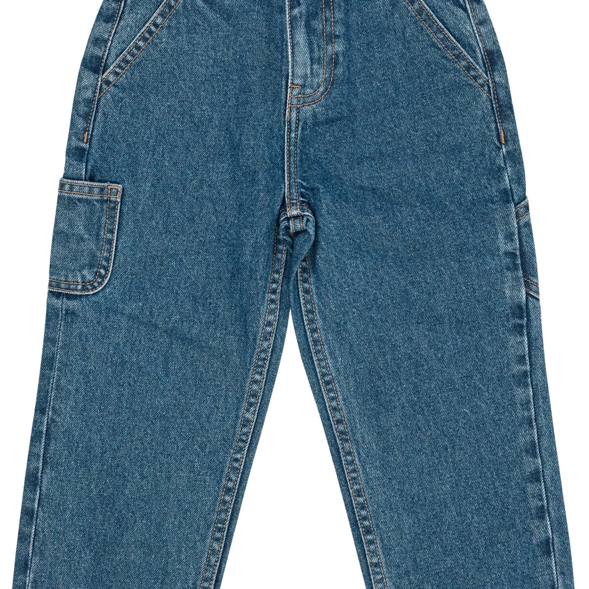 ØKOLOGISKE LOMMEJEANS, BRED PASFORM - INDIGO BLUE WASHED - INDIGO BLUE WASHED / 104