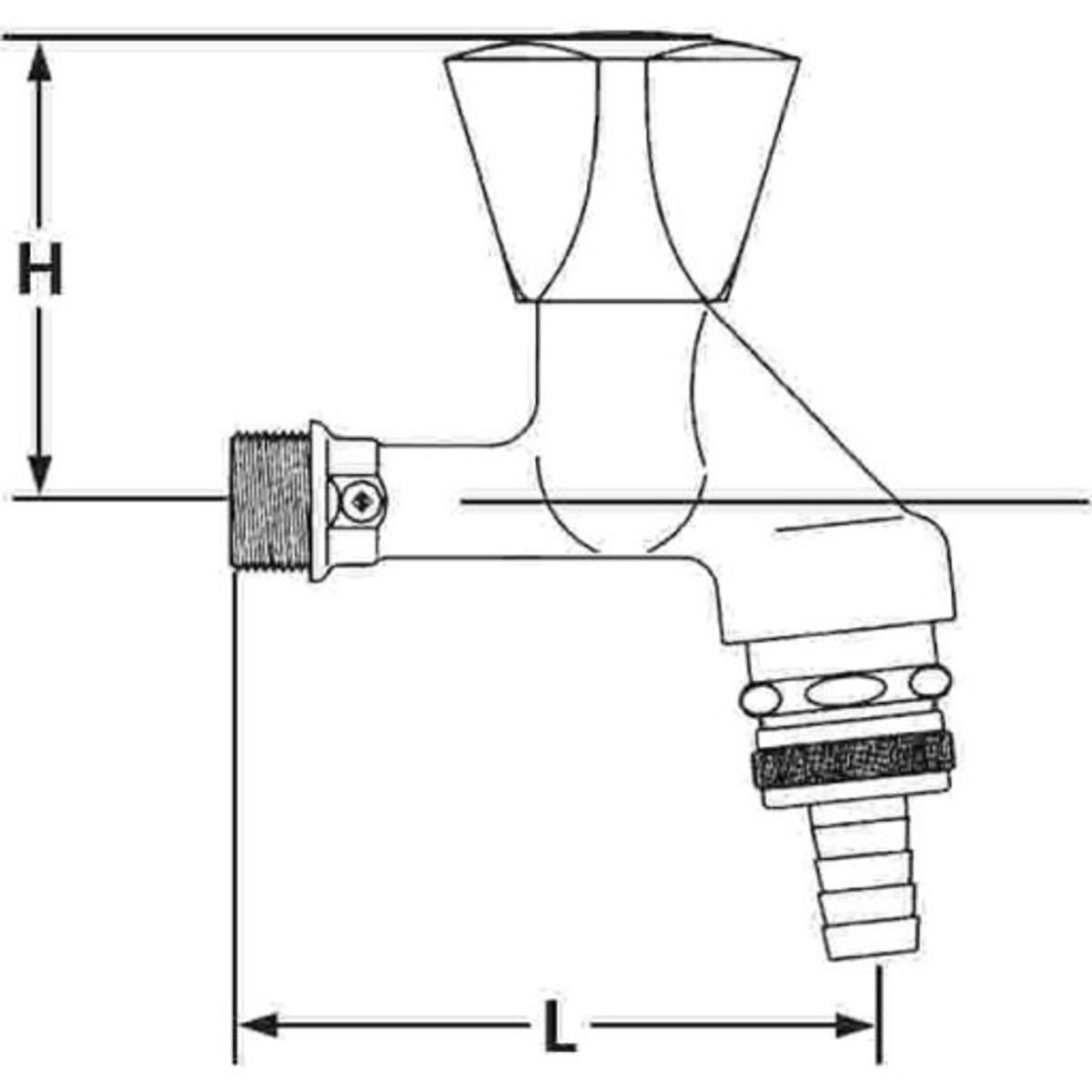 1/2" Aftapventil med krone-greb forkromet greb.