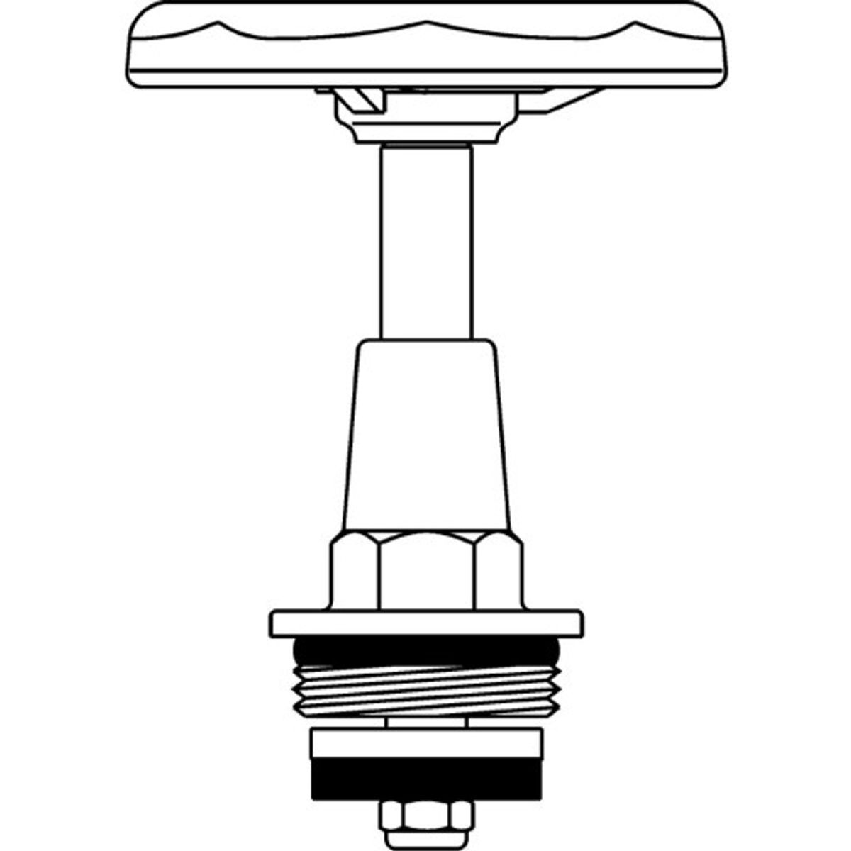 1/2" Ventiloverdel med håndhjul