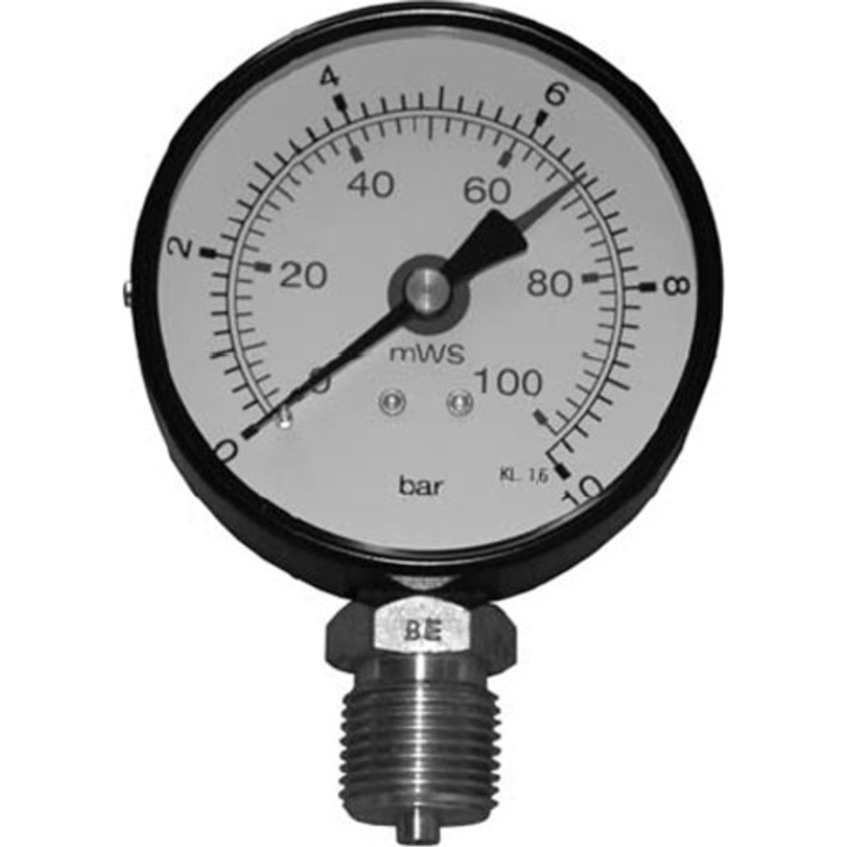 1/2" x 80 mm Manometer 6 bar