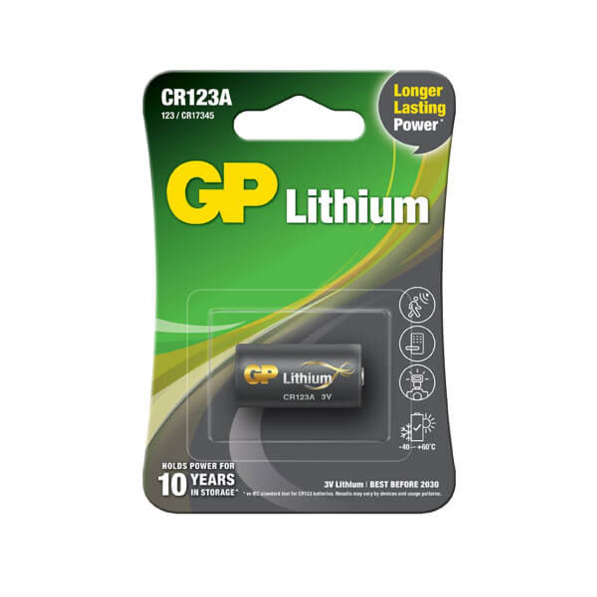 1 stk CR123A / GP Lithium batteri / 3 Volt