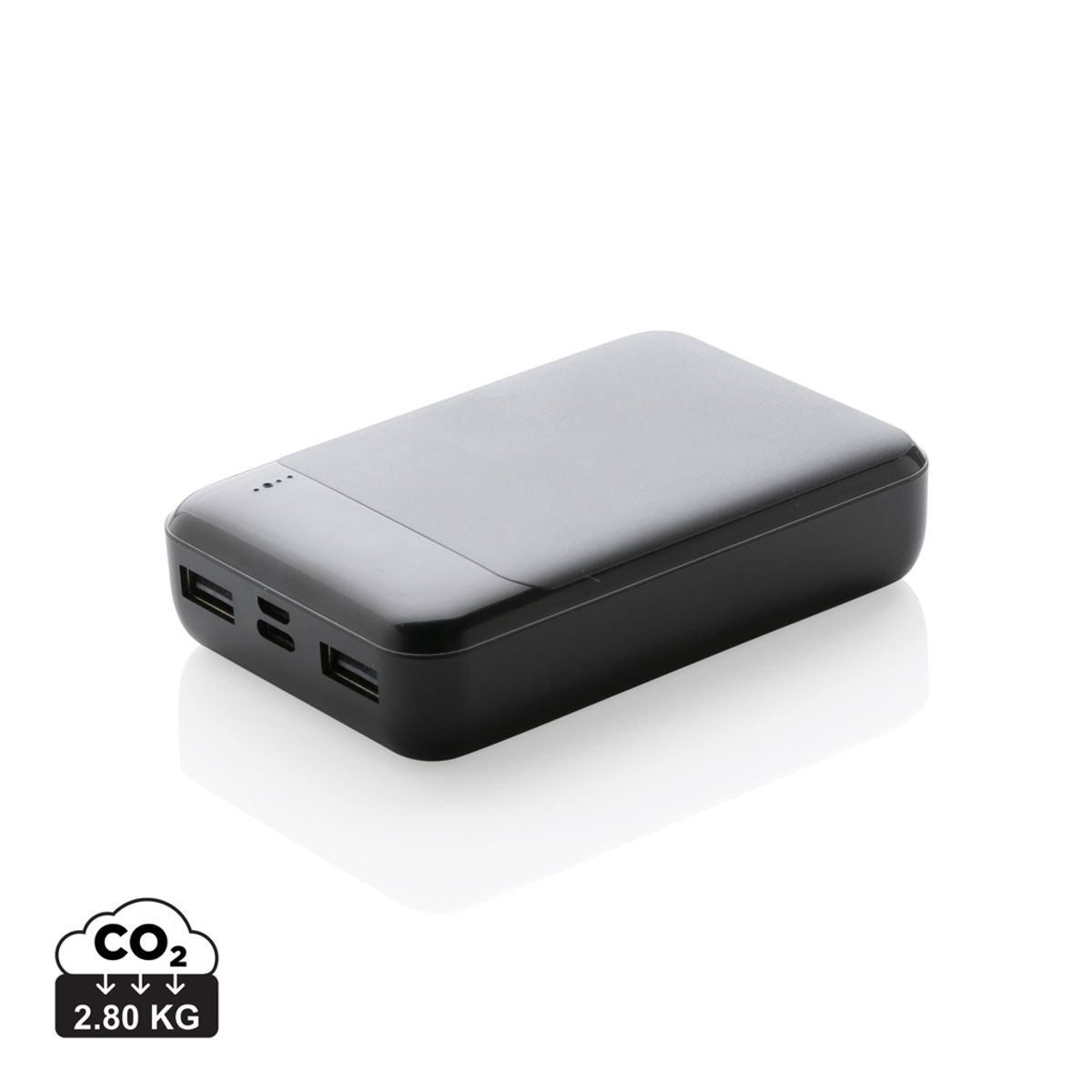 10.000 mAh Powerbank i RCS Standard Genanvendt Plast, Sort