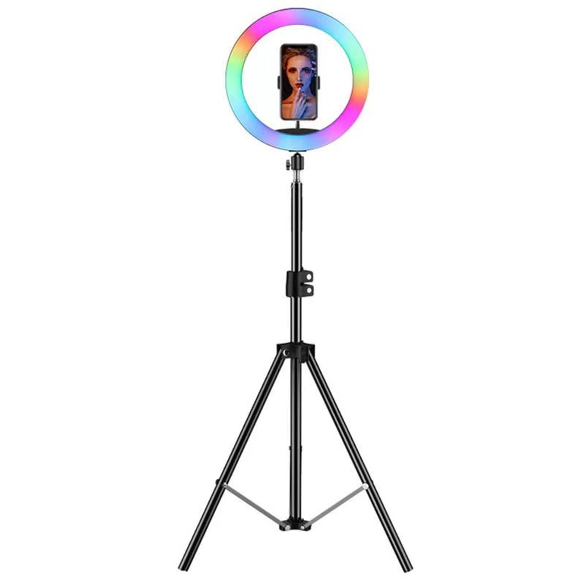 10 RGB LED Ring Light Justerbar Tripod 210 Cm Høj - iHero