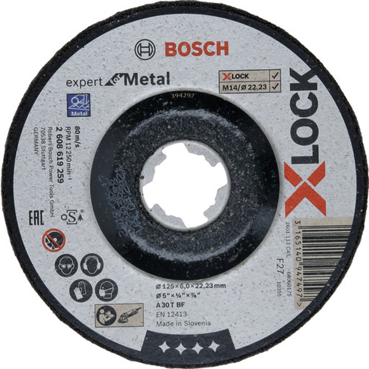 10 stk Bosch skrubskive X-Lock EFM 125x22,2x6mm