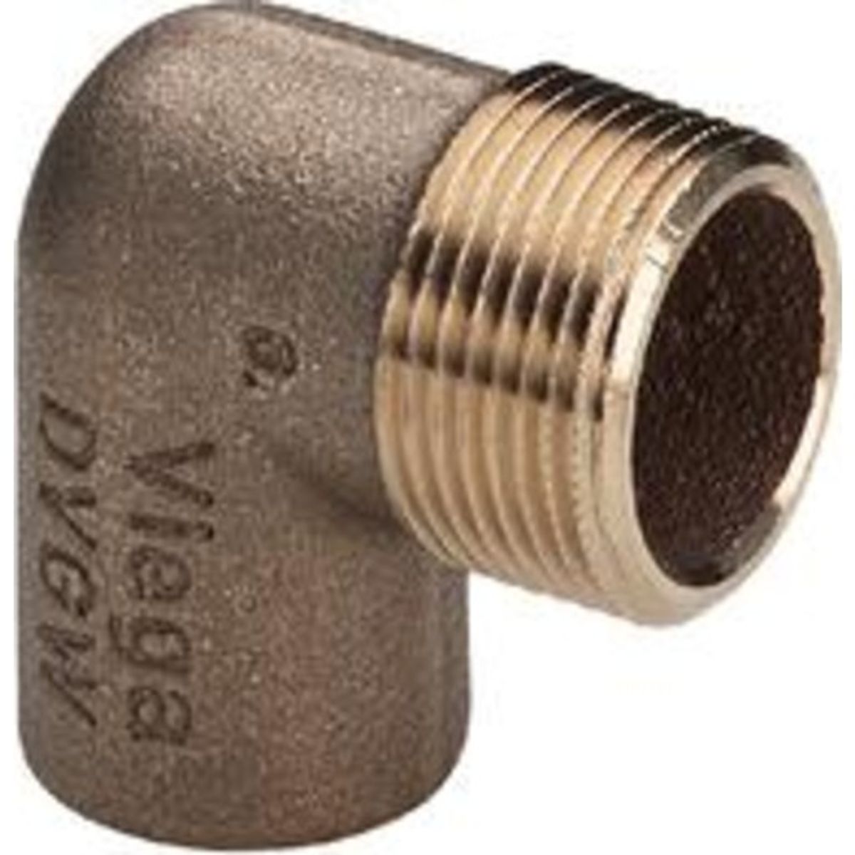 10 stk Messing loddevinkel muffe/nippel, 18 mm x 3/4" - 90°