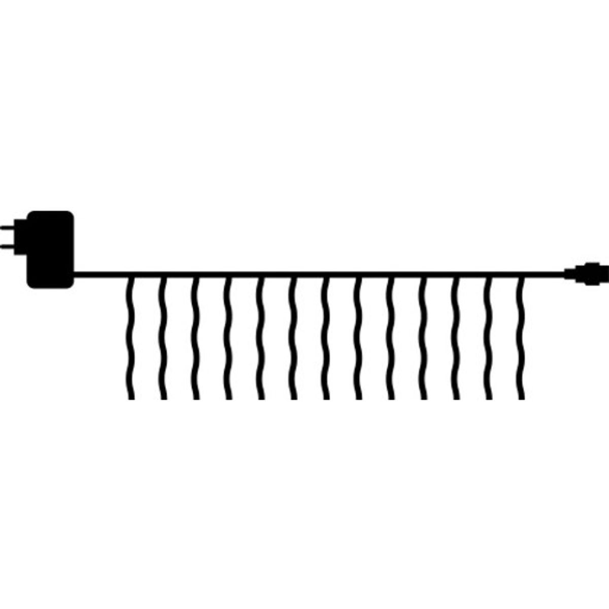 10 stk Sirius Easy-Line istapper udendørs lyskæde, 200 varm hvide lys, 4,5 meter