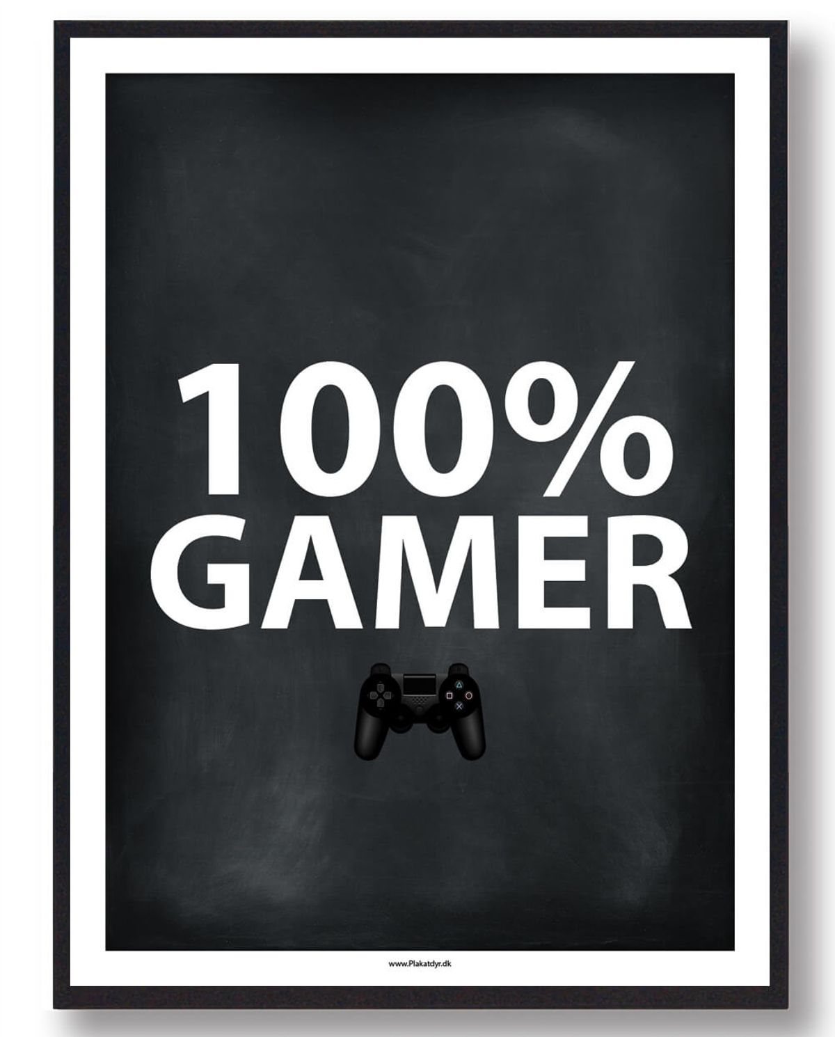 100% GAMER - gamerplakat (konsol, sort) (Størrelse: L - 50x70cm (B2))