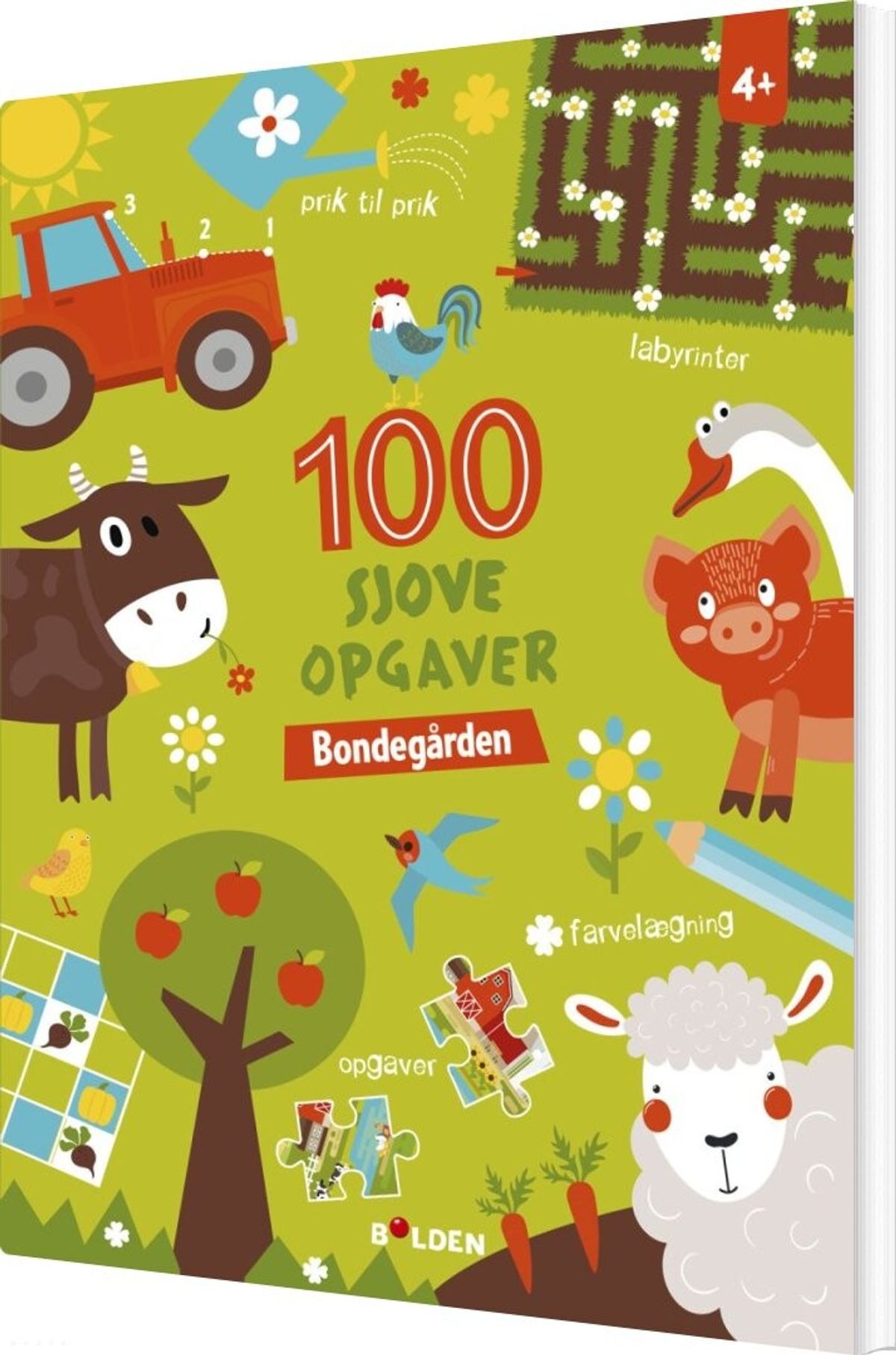 100 Sjove Opgaver: Bondegården - Fra 4 år - Diverse - Bog