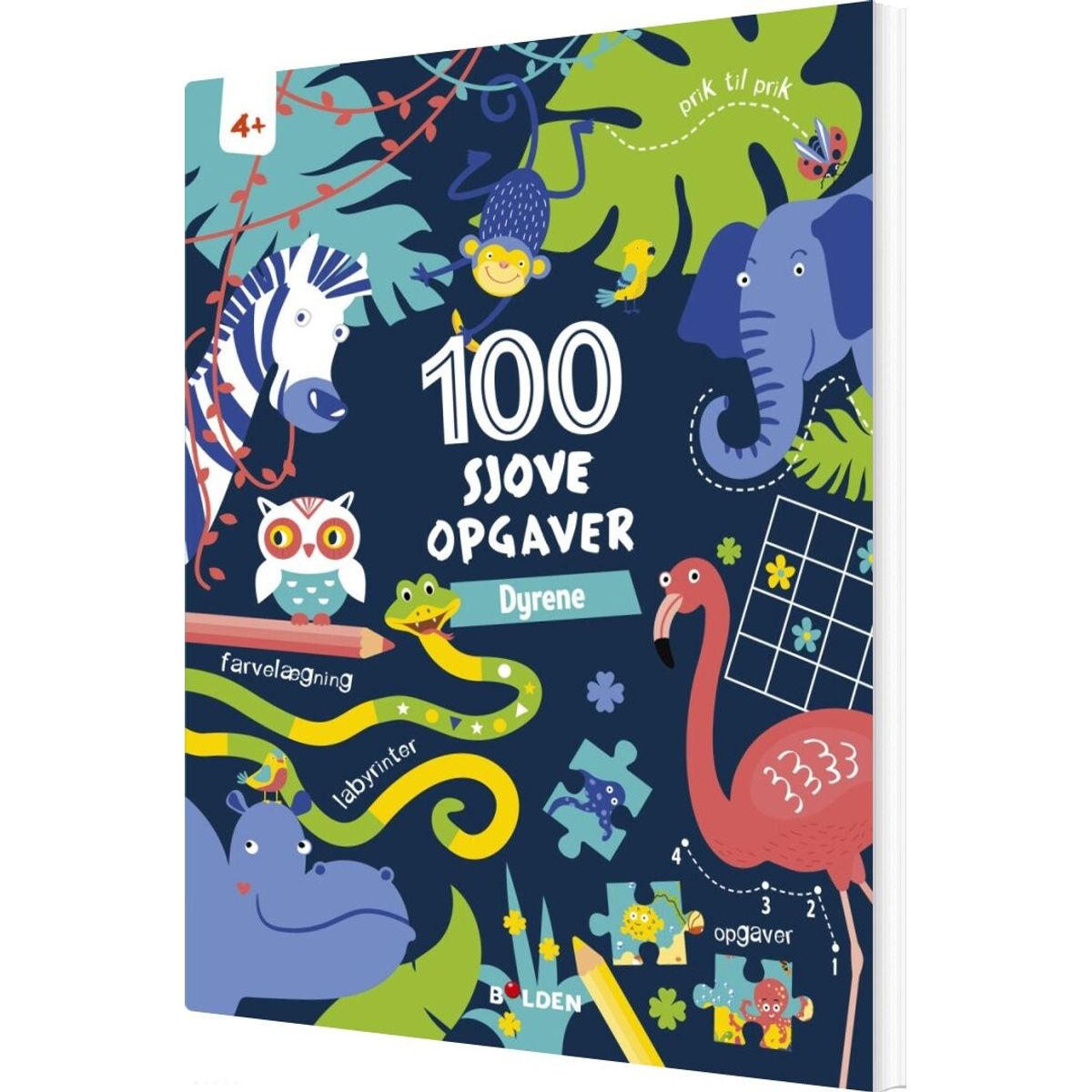 100 Sjove Opgaver: Dyrene - Fra 4 år - Diverse - Bog