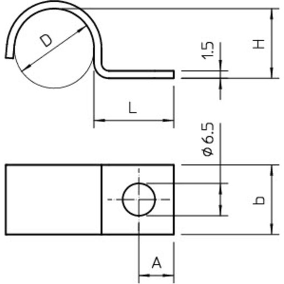 100 stk Kabelbøjle 1015 G 8 mm, 1-lap, galvanisk forzinket (100)