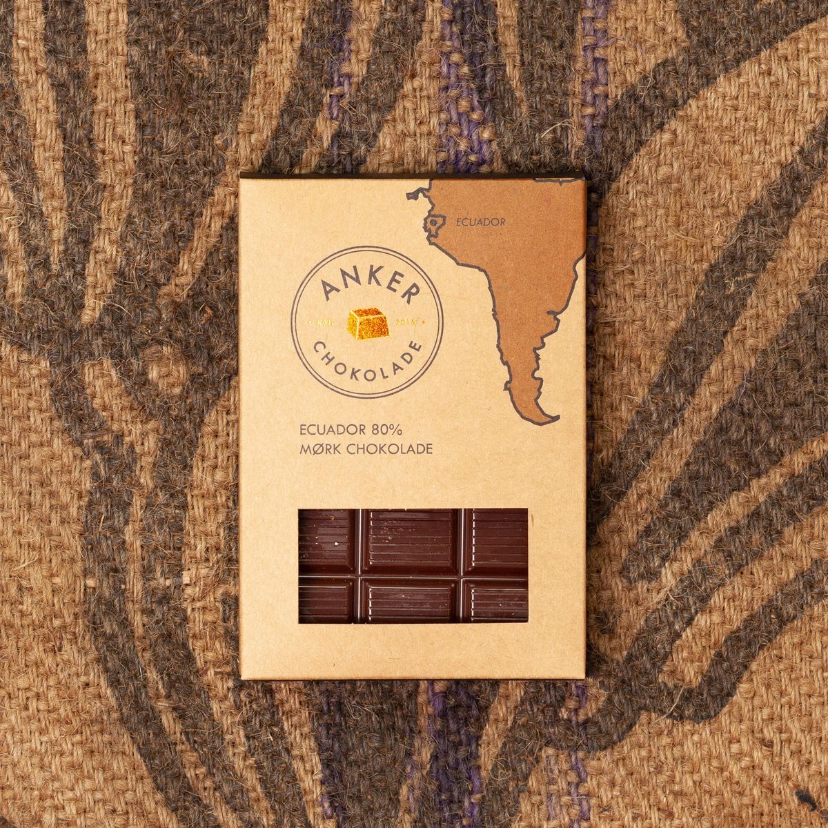 100gr Plade - Ecuador 80% mørk chokolade