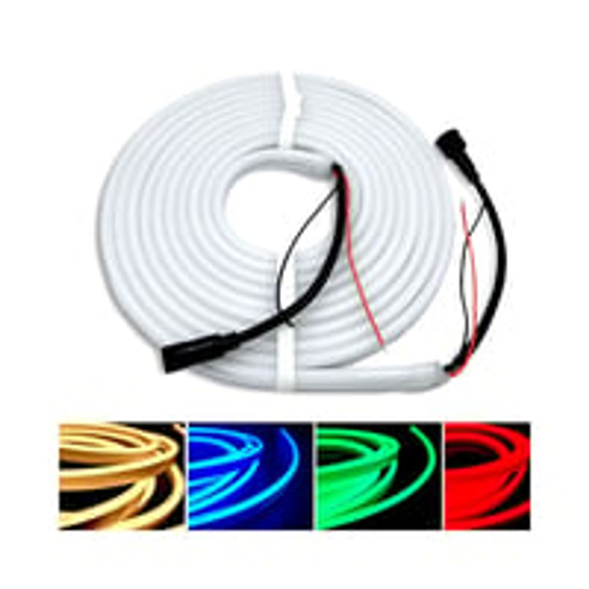 10m RGB+WW Neon fleksibel LED-stripe med 72 LED pr. meter, 24V, kan deles hver 10cm, 16W/m, IP65