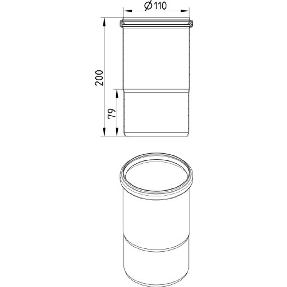 110 mm Ekspansionsstykke syrefast AISI316L/EN1.4404 Blücher