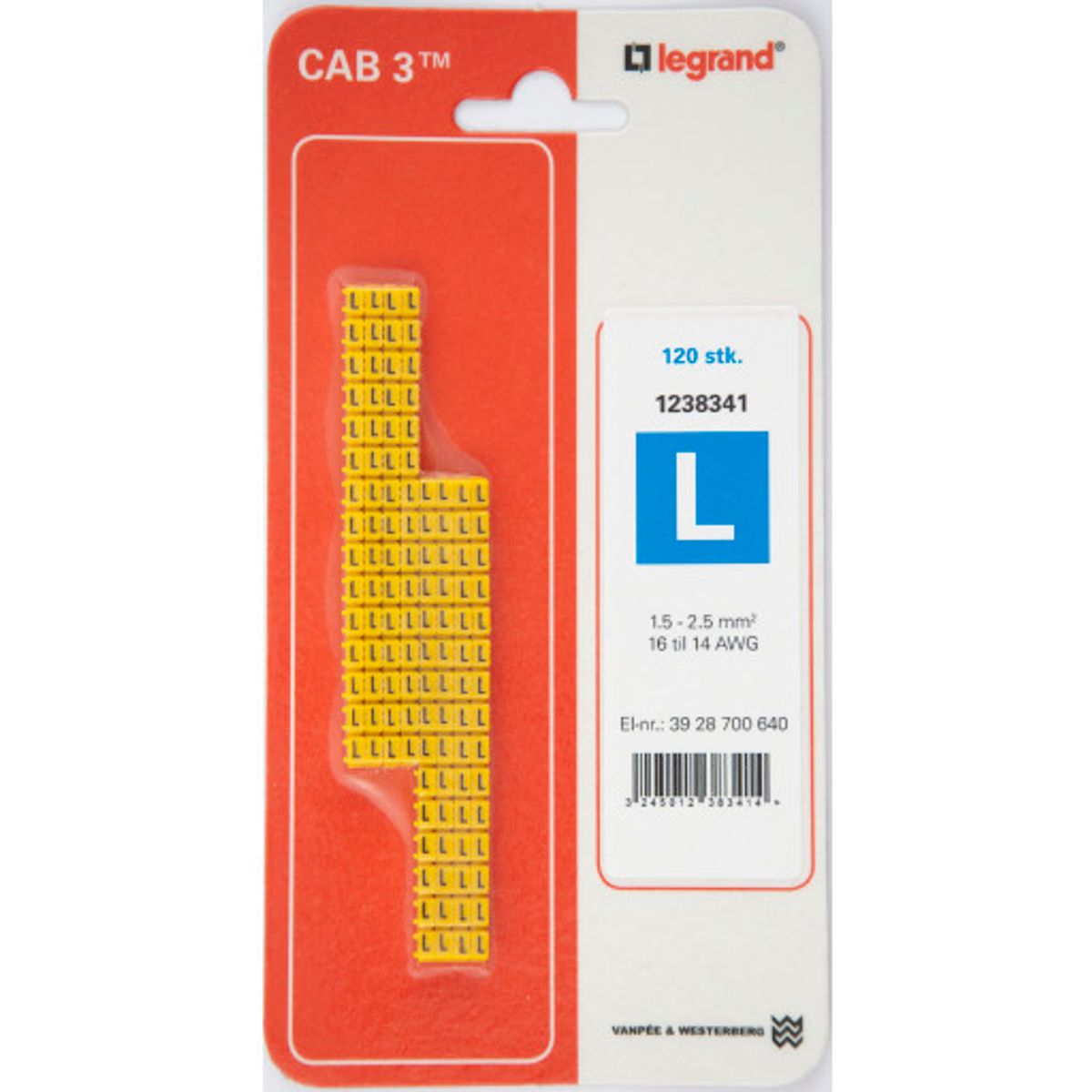 120 stk CAB3 LEDNINGSMRK 1,5-2,5 (L)