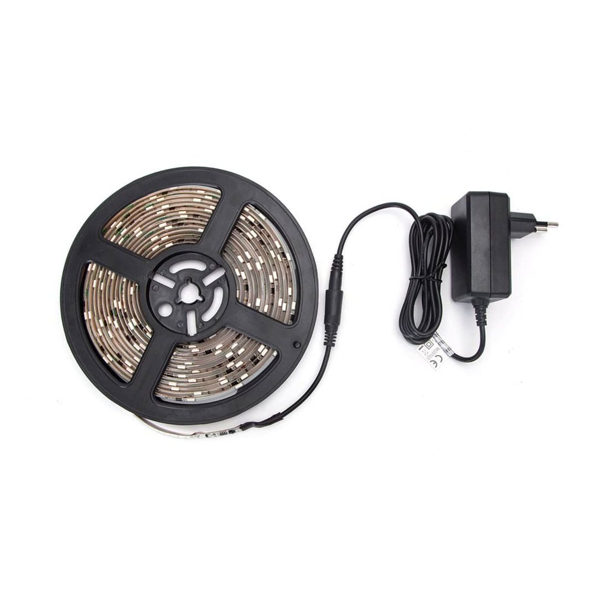 12V LED Strip - 5m - 3000K - Plug N´ Play - Inkl. forsyning.