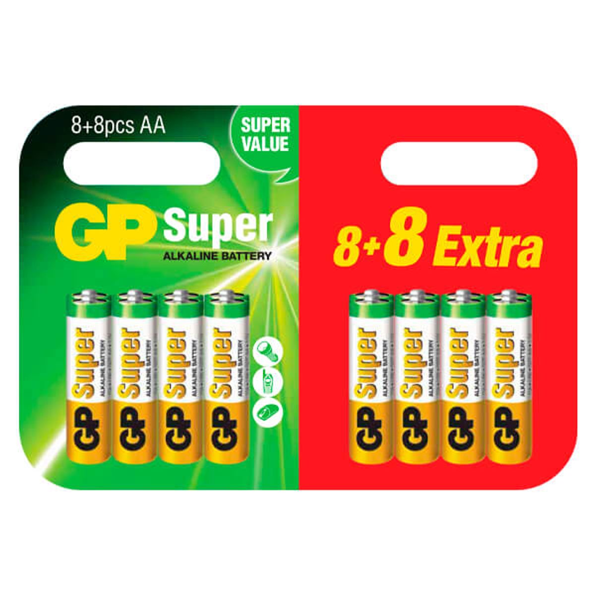 16 stk AA batterier / GP Super Alkaline / billige batterier