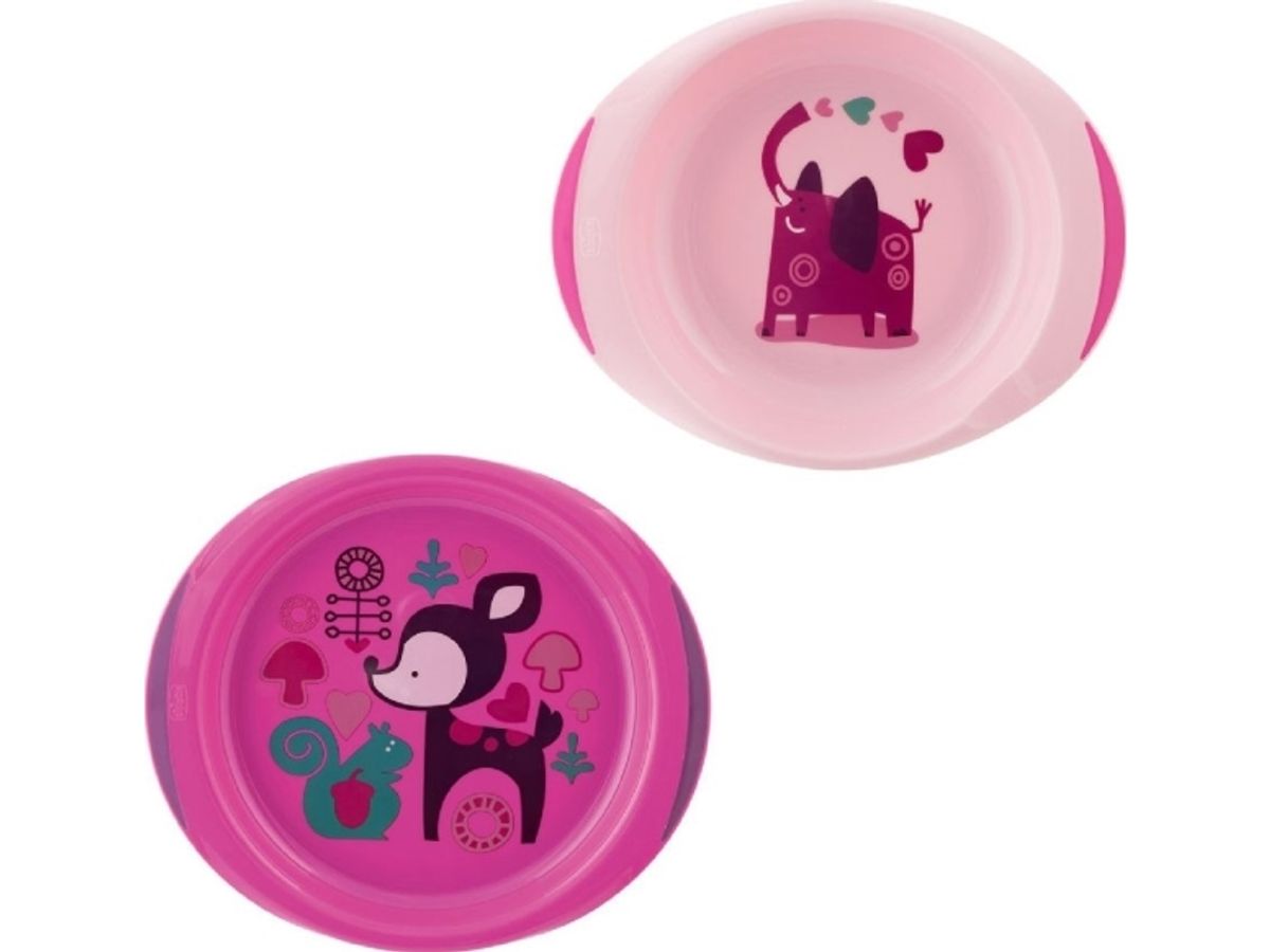 160021-Set Of 2 Plates Pink 12M+