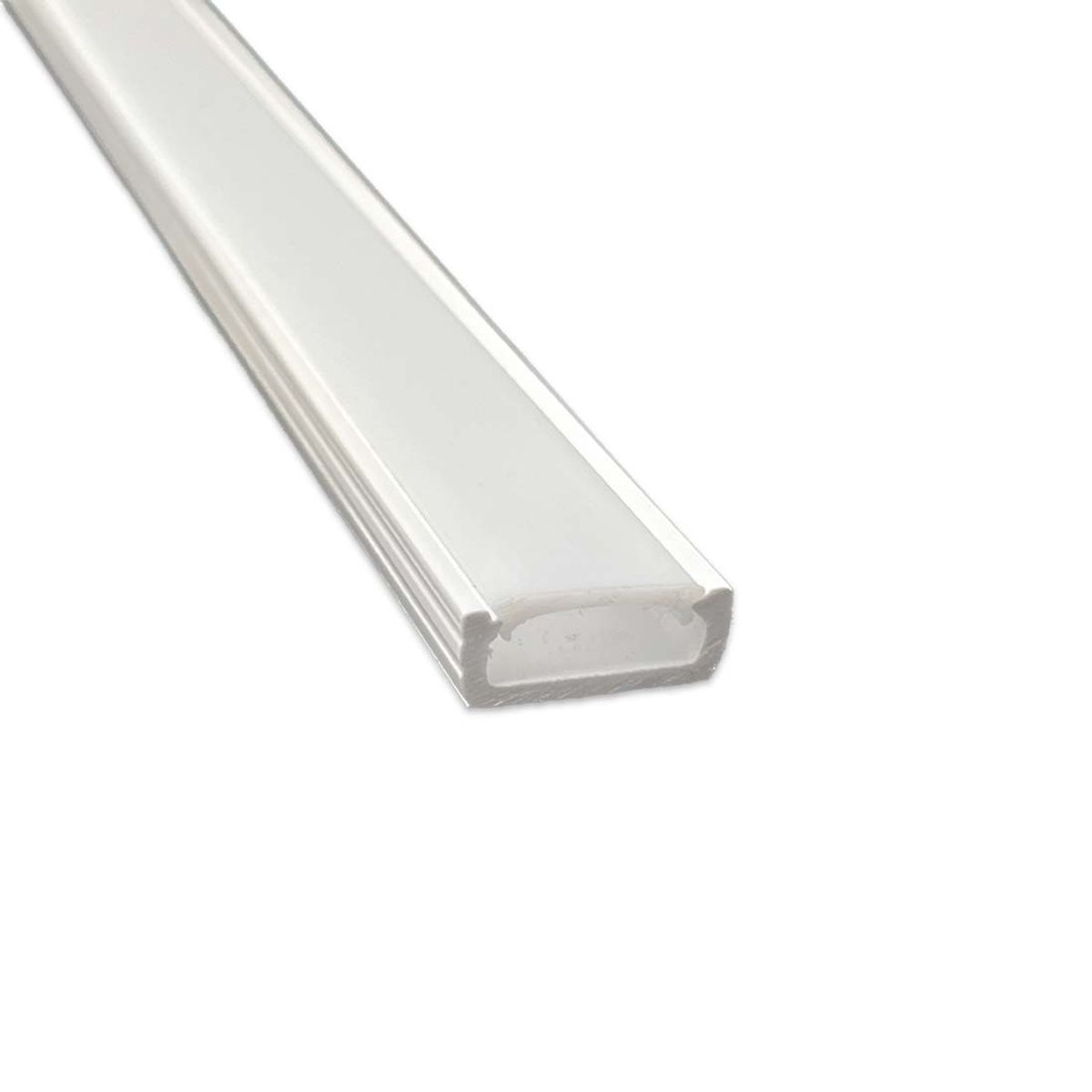 1m Plastprofil - 16x7mm - Hvid - Passer til LED strips - Slim