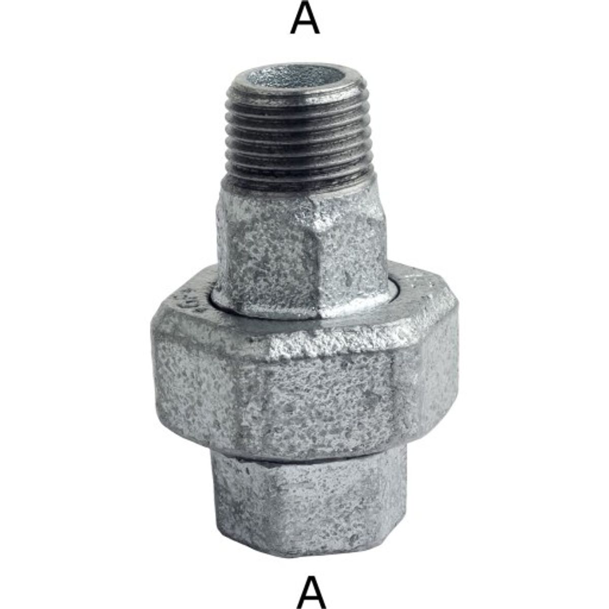 2.1/2" Galvaniseret union muffe/nippel