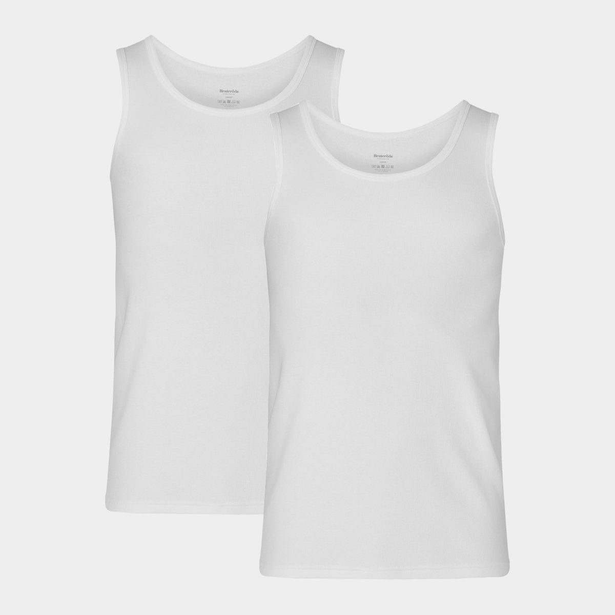 2 hvide bambus tank tops fra Resteroeds, M