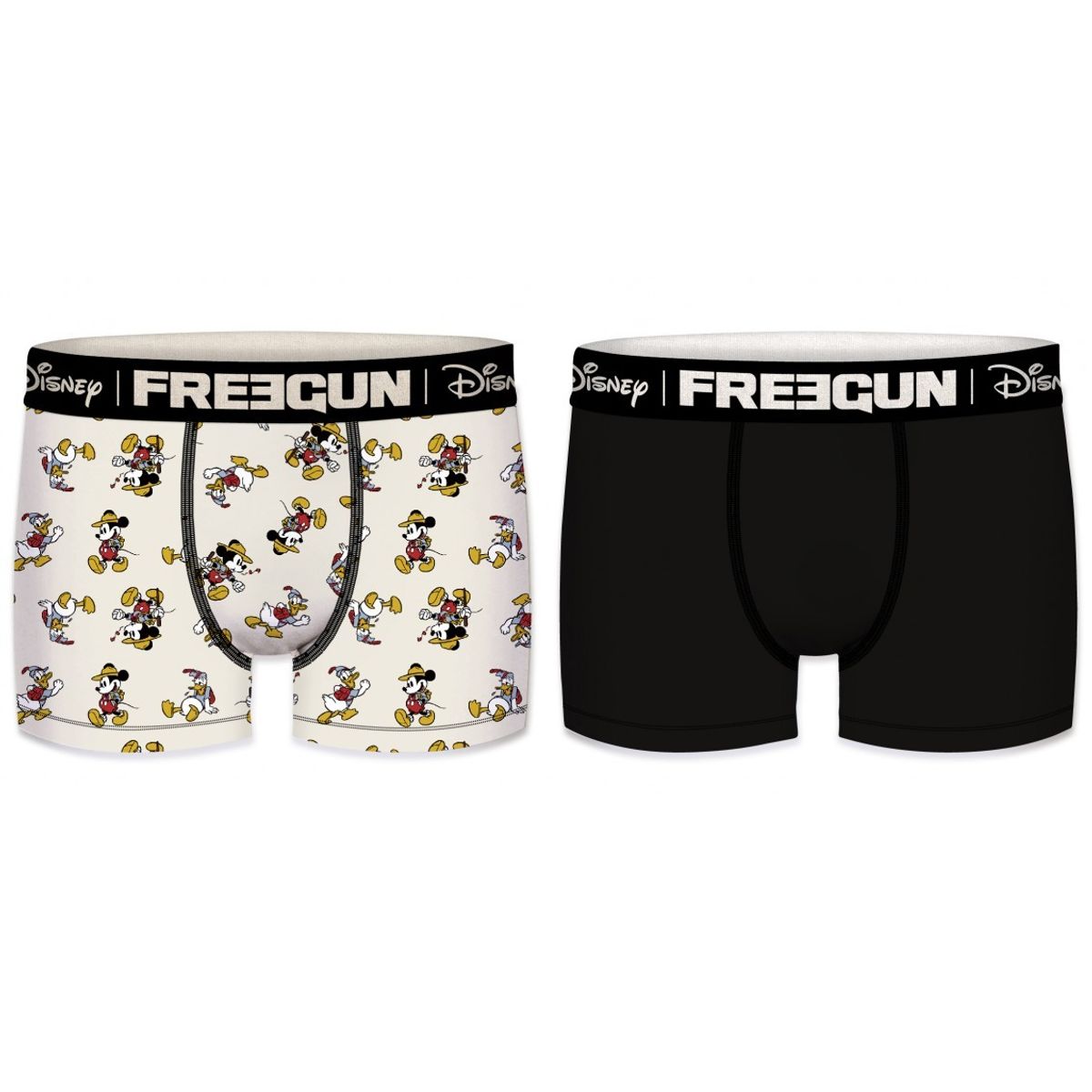 2-pack Anders og Mickey Boxershorts - Hvid og Sort - Disney - Freegun