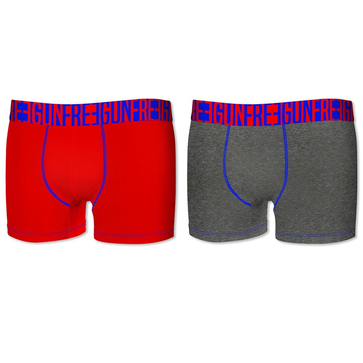 2-pack Microfiber Boxershorts - Rød og Grå - Freegun