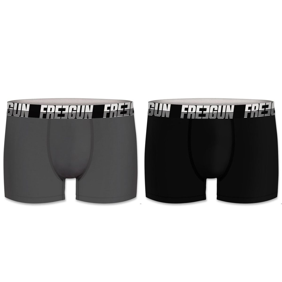 2-pack Microfiber Boxershorts - Sort og Grå - Freegun