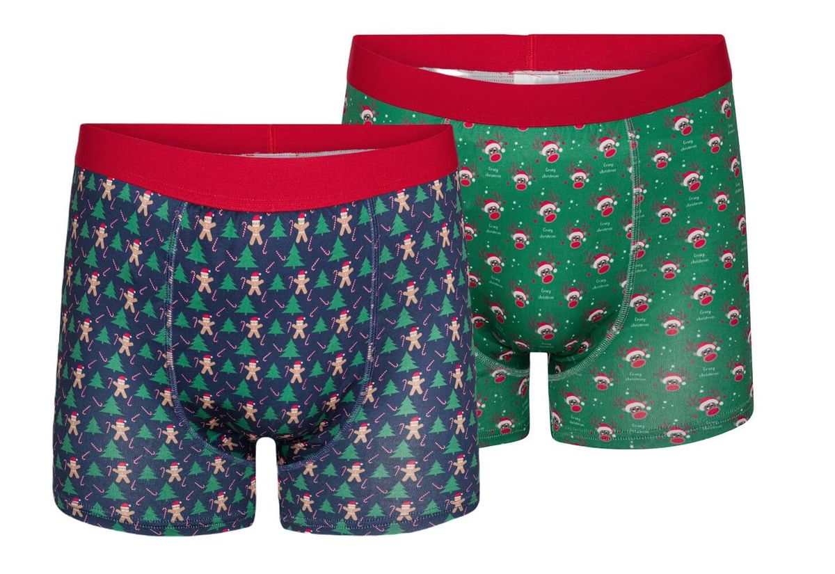 2-pak boxershorts med julemotiv i æske, str. 2XL