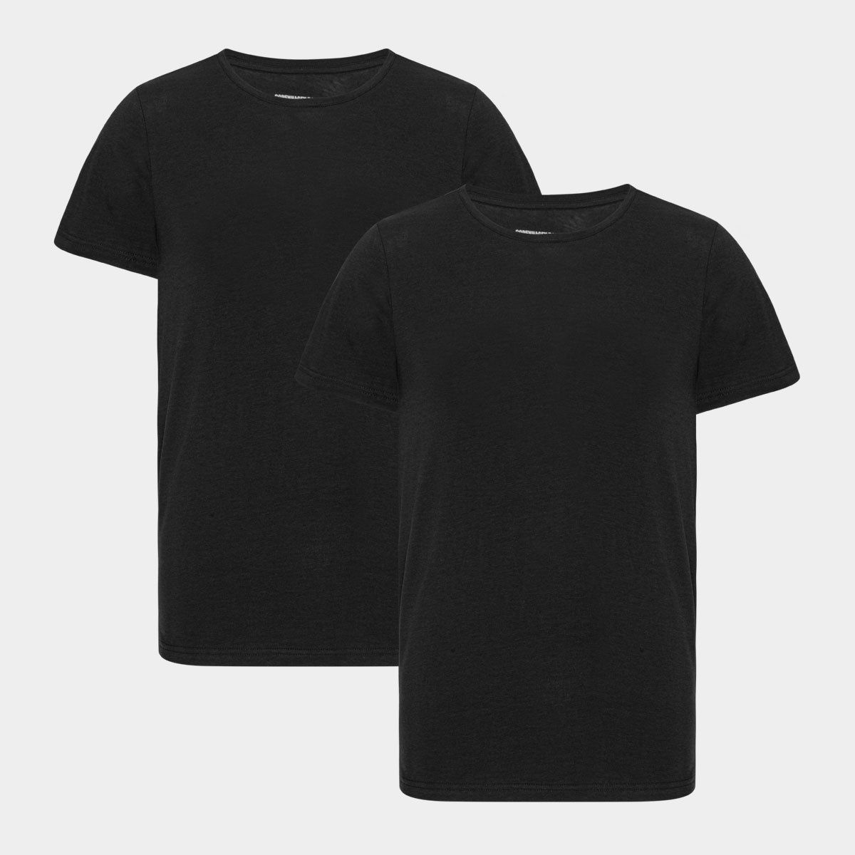 2 sorte bambus slim fit T-shirt med rund hals fra Copenhagen Bamboo, L