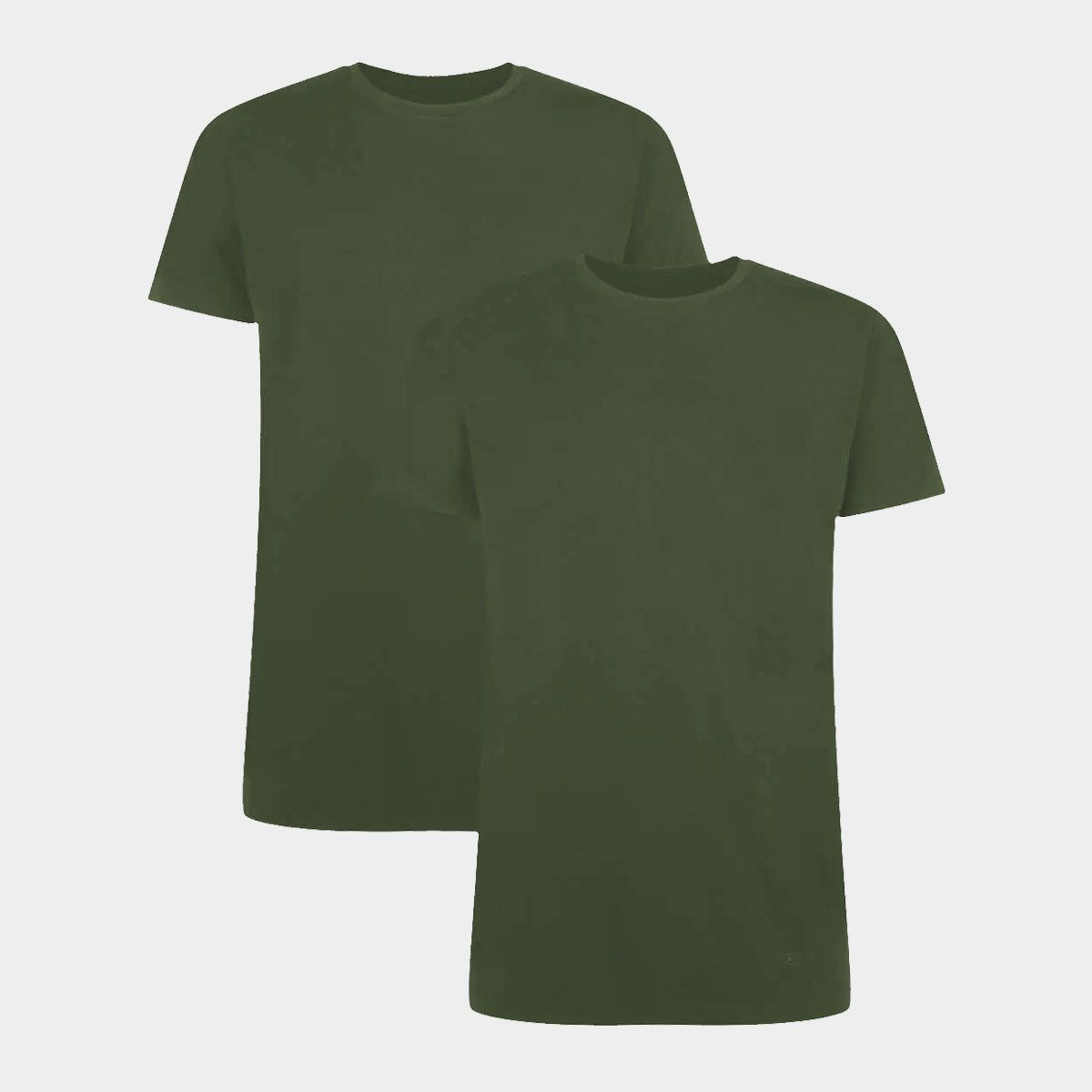 2 stk bambus T-shirt mørkegrøn med crew neck til herre fra Bamboo Basic, XL