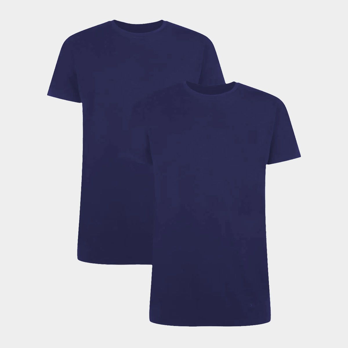 2 stk bambus T-shirt navy med crew neck til herre fra Bamboo Basic, S