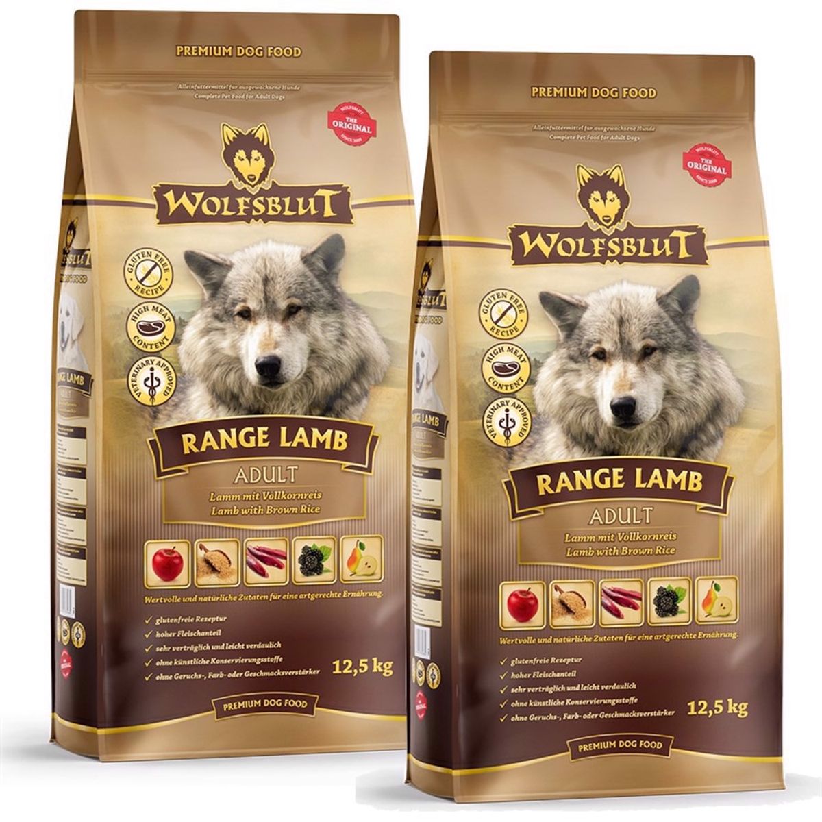 2 x 12.5 kg Wolfsblut Range Lamb Adult storkøb rabat