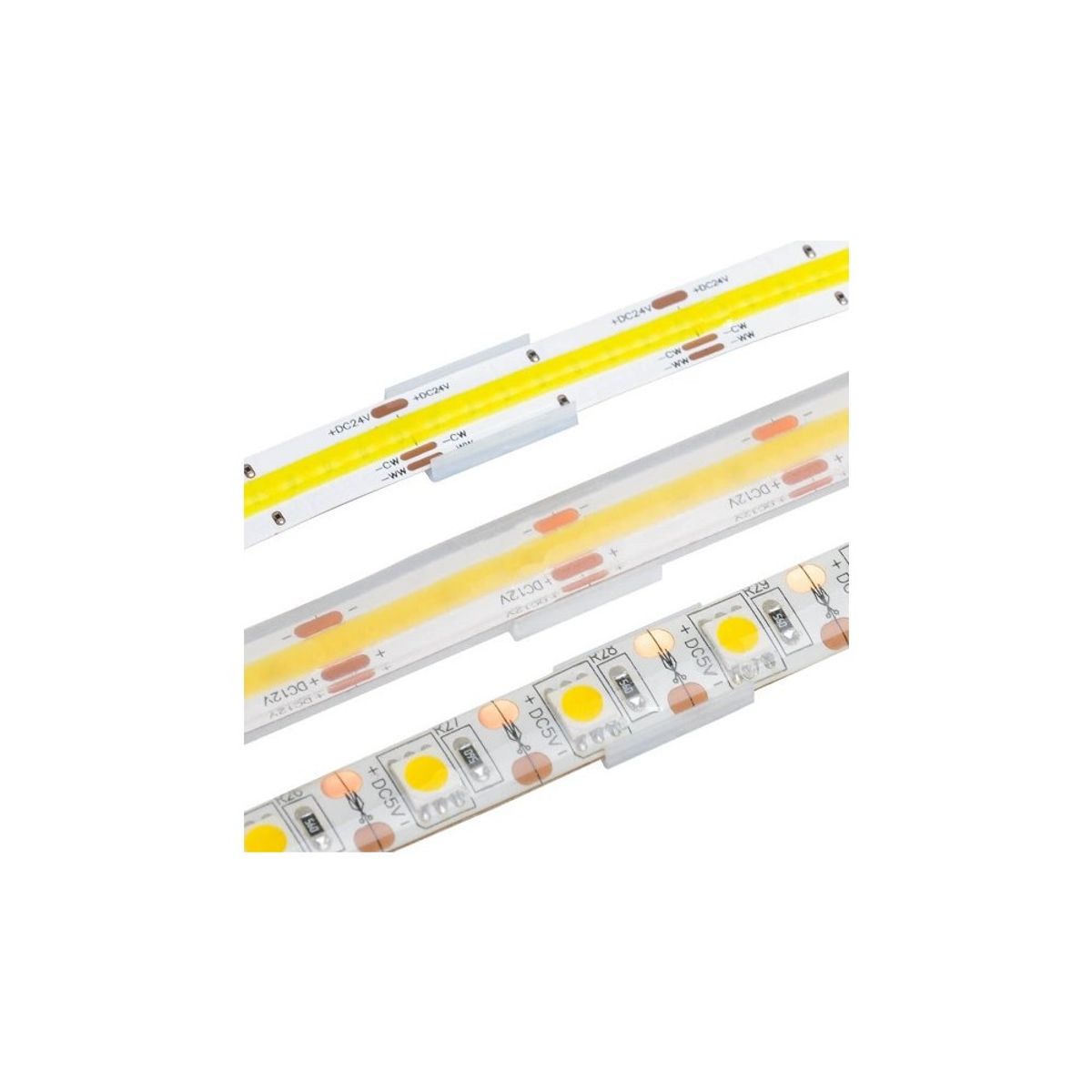 20 stk. skjulte monteringsklips til LED strip - 10mm, passer til IP20 strips