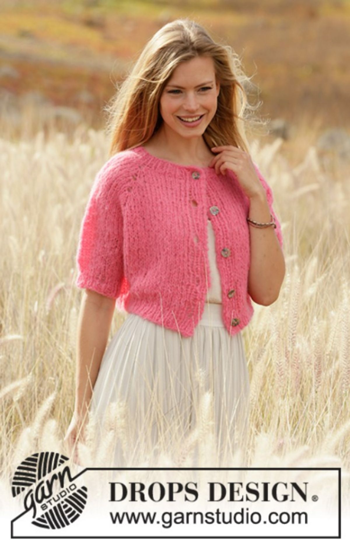 212-24 Sweet Melody Cardigan by DROPS Design, fra Viking