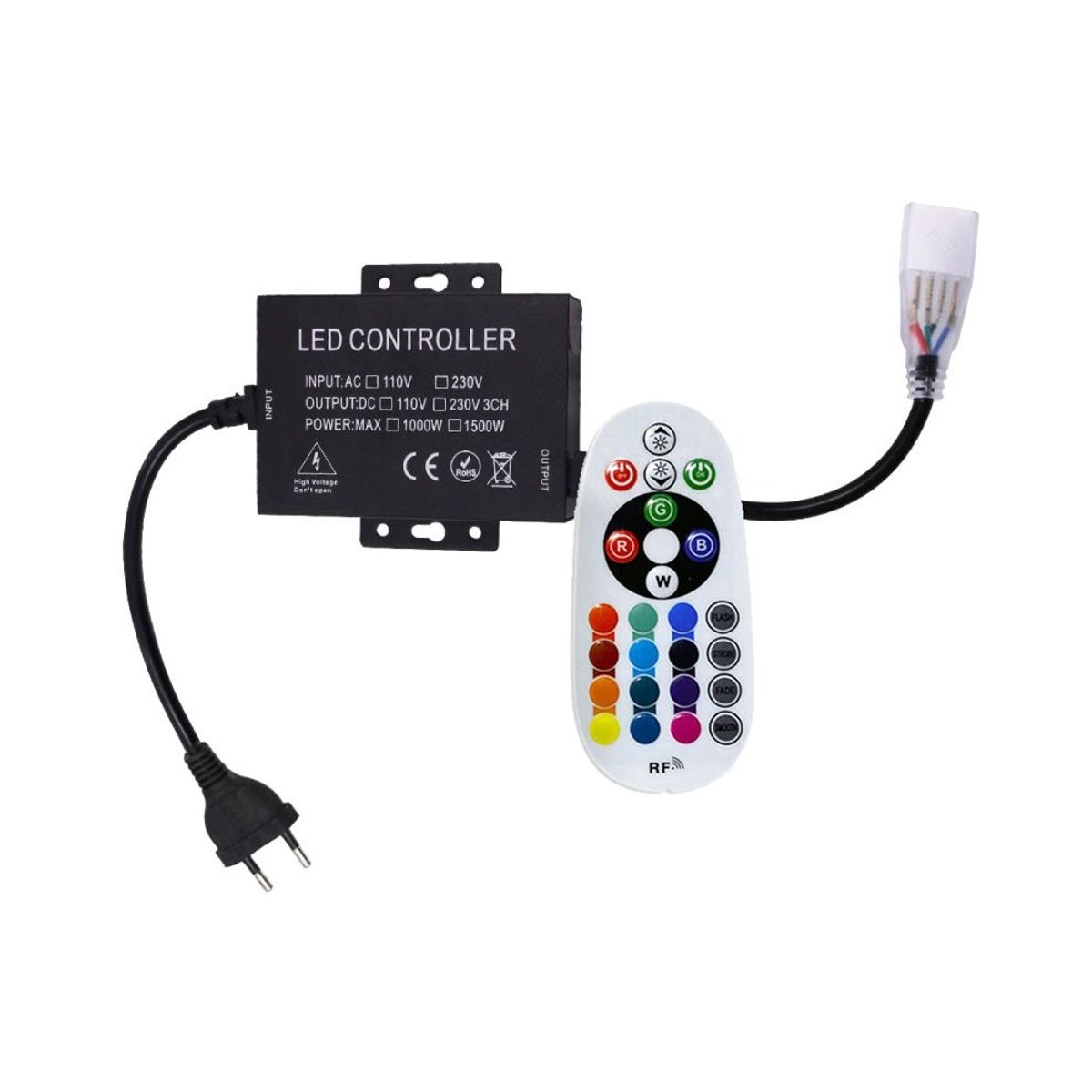 230V RGB controller - Inkl. endeprop, til 230V, memory funktion, 100 m.