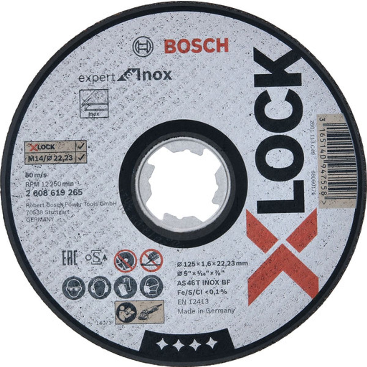 25 stk Bosch X-LOCK skæreskive EFMI, 125 x 1,6 mm, inox