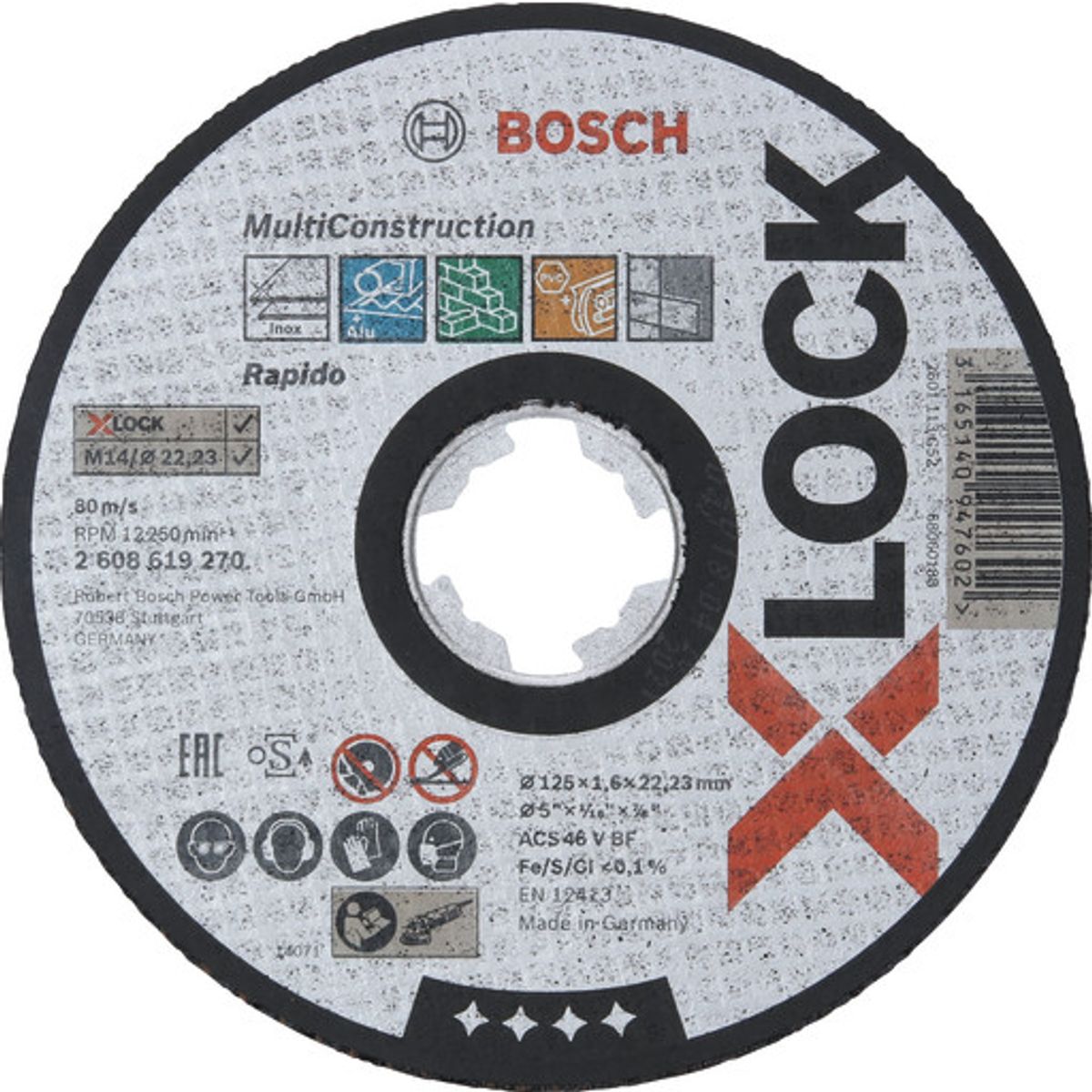 25 stk Bosch X-LOCK skæreskive Multi Construction, 125 x 1,6 mm