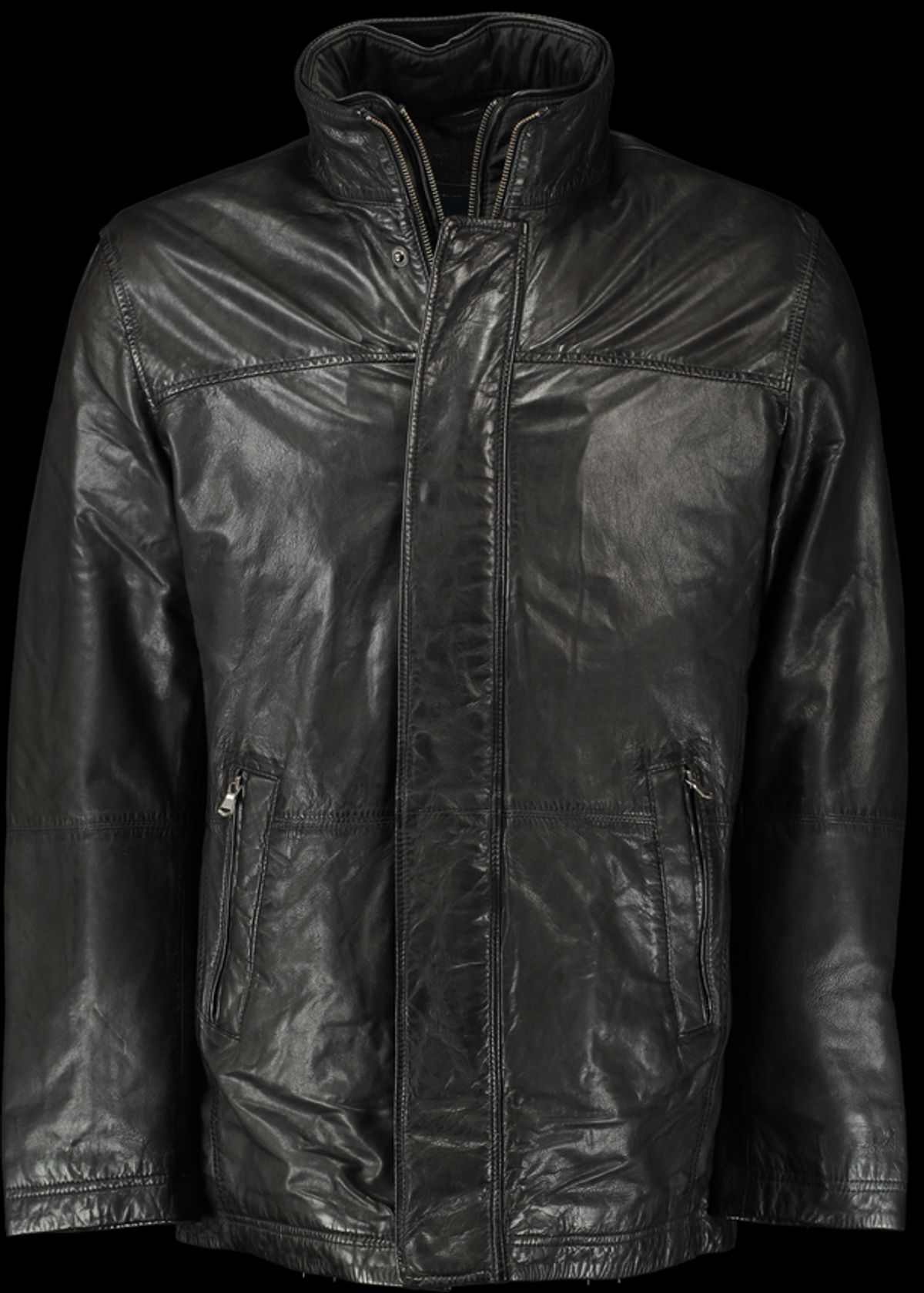 3/4 leather jacket modern fit